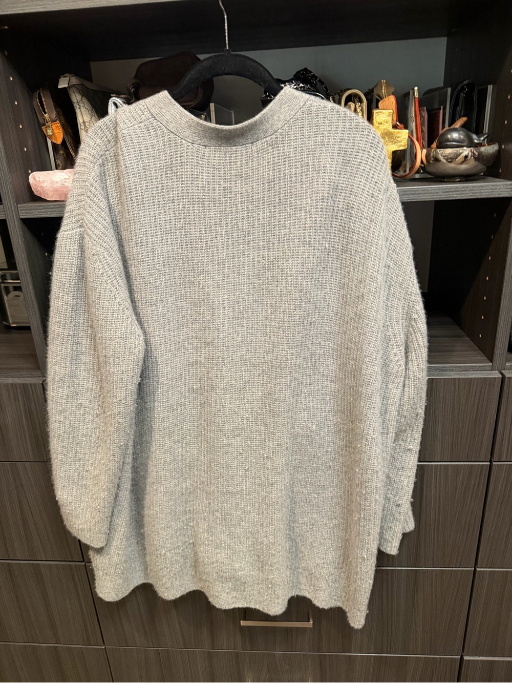 Quince Light Gray V-Neck Button Cardigan - Picture 5 of 6
